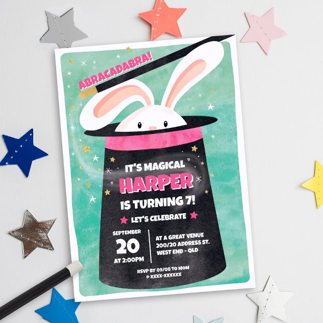 Invitation Pink Magic Anniversaire Party (Créateur téléchargé)