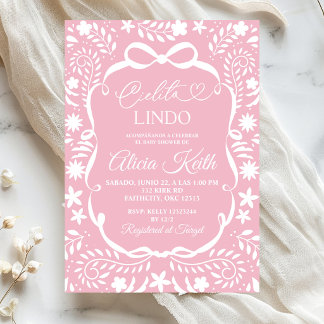 Invitation Pink Mexican Baby Shower Cielito Lindo 