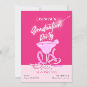 Invitation Pink mignon arc brillant cocktail graduation