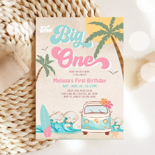 Invitation Pink Mint The Big One Surfing 1er Anniversaire