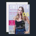 Invitation Pink Modern Magazine Couverture 2 Photos Sweet 16<br><div class="desc">Pink Modern Magazine Couverture 2 Photos Sweet 16 Invitation</div>