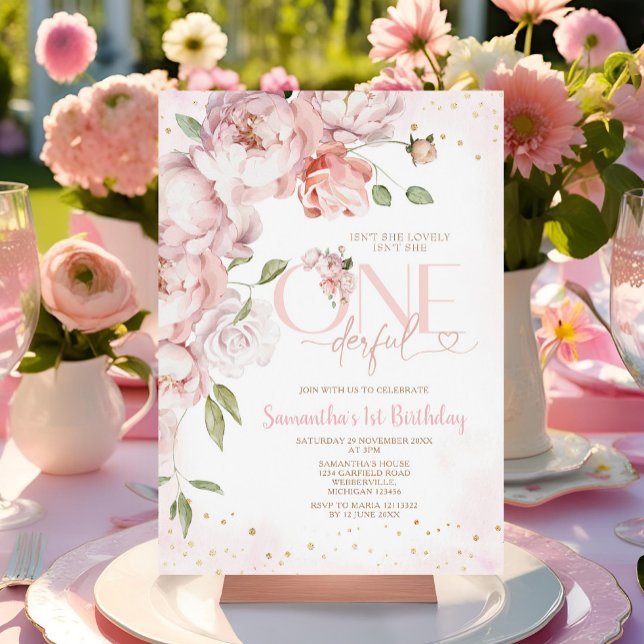 Invitation Pink n'est-elle pas géniale 1ère Fleurs d'annivers (Créateur téléchargé)