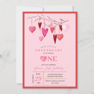 Invitation PINK Notre Petite Amoureuse Saint Valentin 1er ann