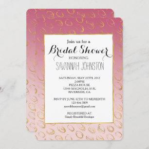 Invitation Pink Ombre Gold Chic Circles douche nuptiale
