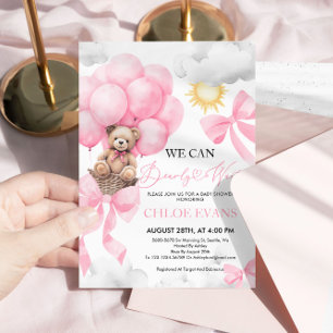 Invitation Pink, on peut attendre l'invitation Baby shower