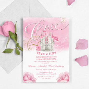 Invitation Pink Once Il était temps Princesse Anniversaire In