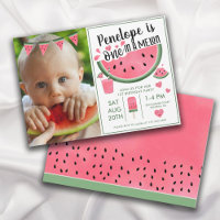Pink One In A Melon Photo Girl's 1st Birthday