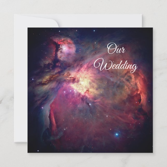 Invitation Pink Orion Nebula Space Photo Mariage cosmique (Dos)