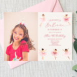 Invitation Pink Our Little Ballerina Ballet Anniversaire<br><div class="desc">C'est un rose Notre Petit Ballet Ballerina Photo personnalisée Photo Anniversaire Invitation de fête !</div>