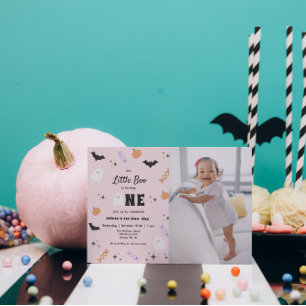 Invitation Pink Our Little Boo Halloween 1er Anniversaire