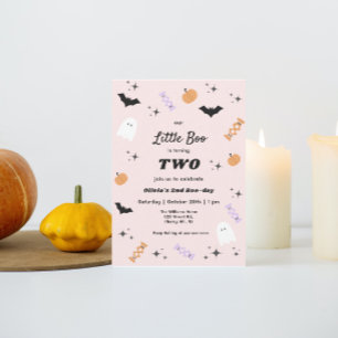 Invitation Pink Our Little Boo Halloween 2e anniversaire
