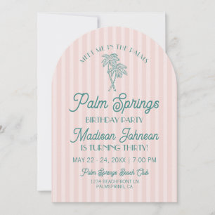 Invitation Pink Palm Springs Pastel Beach