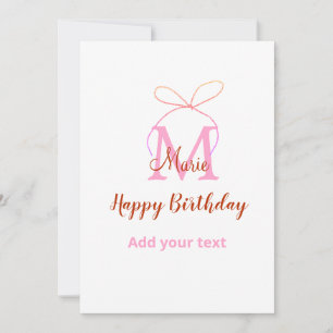 Invitation Pink parties scintillant bow ajouter nom lettre mo