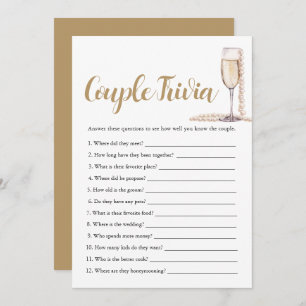 Invitation Pink Pearl & Prosecco Couple Trivia Bridal Game