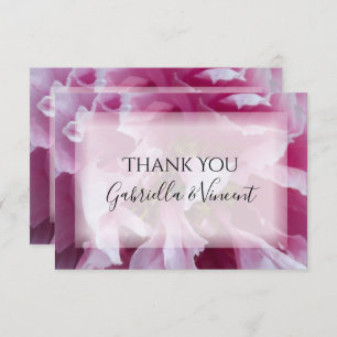 Invitation Pink Peony Flower Mariage Flat Merci Notes