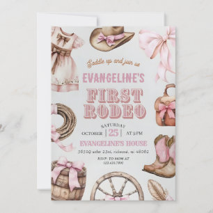 Invitation Pink personnel Premier Rodéo Cowgirl anniversaire