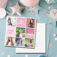 Pink Photo Collage Custom Femmes's Birthday Party