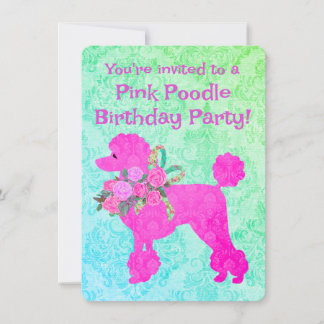 Invitation Pink Poodle Girls Anniversaire Exemple d'invitatio