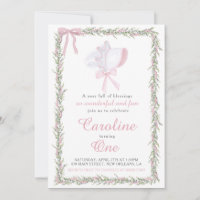 Pink Preppy Bonnet Girl premier anniversaire
