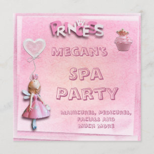 Invitation Pink Princess 10e fête Spa anniversaire