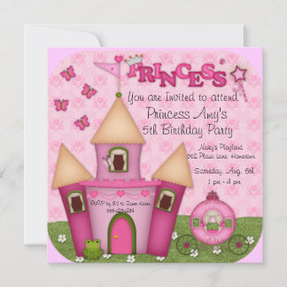 Invitation Pink PRINCESS Annonces d'anniversaire
