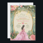 Invitation Pink Princess Dress Gold Forest Mis Quince<br><div class="desc">Pink Princess Dress Gold Forest Mis Quince Invitation
Quinceanera 15 Anos,  16th Birthday Gold Butterfly</div>