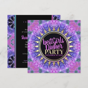 Invitation Pink Princess Médiévale Best Girls Diner Party