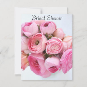 Invitation PInk ranunculus douche nuptiale