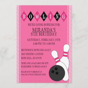 Invitation Pink Retro Custom Bowl Anniversaire