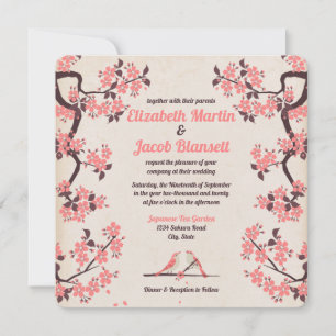 Invitation Pink Sakura et Mariage Inséparable