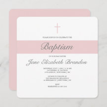 Invitation Pink Sash Baptism