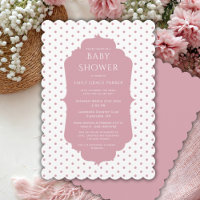 Pink Shabby Chic Polkadot Baby Girl Douche