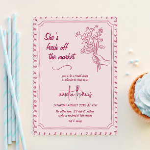 Invitation Pink She's off the Market Fête des mariées
