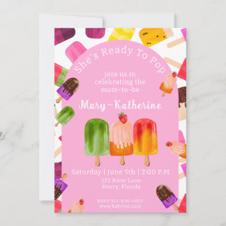 Invitation Pink She's Ready to Pop Popsicle