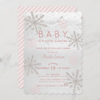 Pink Snowflake Baby Son Baby shower extérieur froi