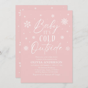 Invitation Pink Snowflakes Baby Il fait froid dehors Baby sho