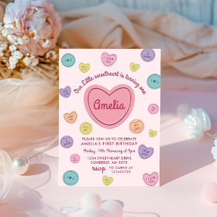 Invitation Pink Sweetheart Candy Valentine Anniversaire