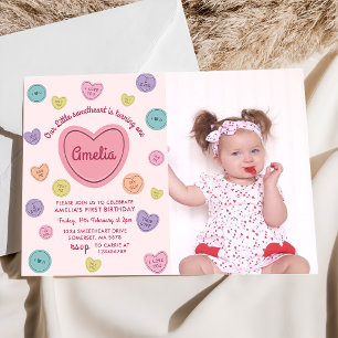 Invitation Pink Sweetheart Candy Valentine Anniversaire Photo