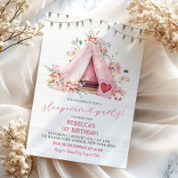 Pink Teepee Slepover Tente extérieure Anniversaire