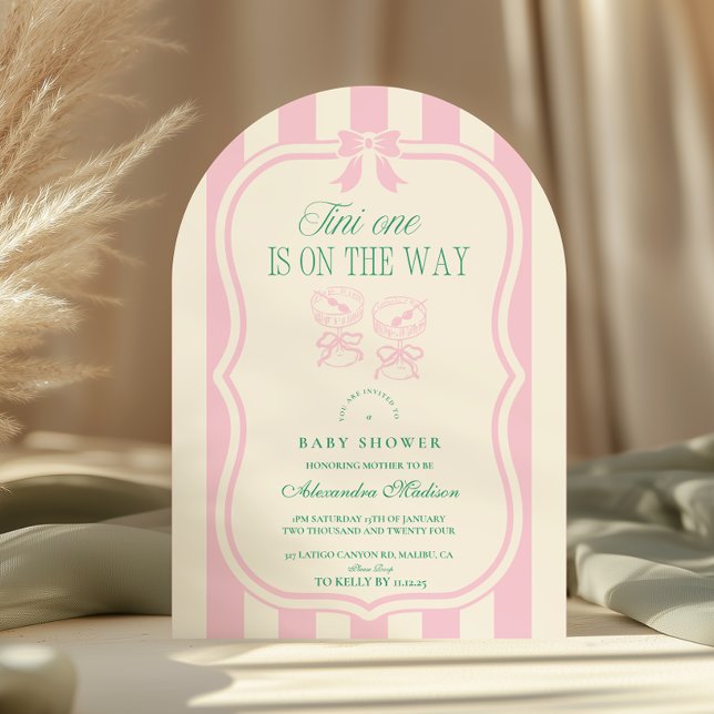 Invitation Pink Tini Un Est Sur Le Chemin Baby shower (Créateur téléchargé)