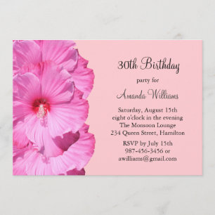 Invitation Pink Tropical 30th Birthday