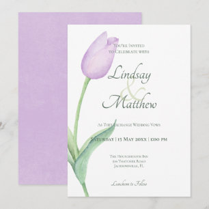 Invitation Pink Tulip Solo Purple Moderne