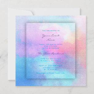 Invitation Pink Turquoise Aquatique Tiffany Pink Ocean Waterc