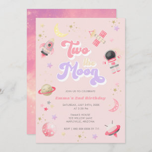 Invitation Pink Two l'espace de la Lune Anniversaire