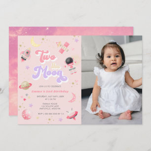 Invitation Pink Two l'espace de la Lune Anniversaire