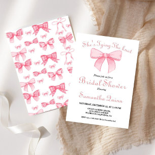 Invitation Pink Watercolor Ruban Blush Fête des mariées Party