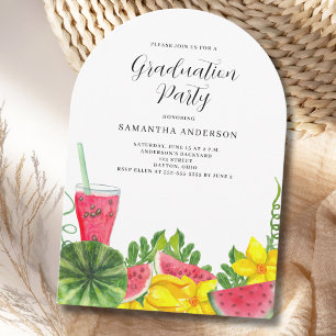 Invitation Pink Watermelon Graduation Party