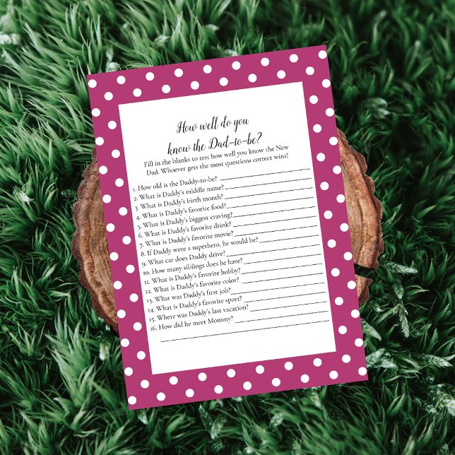 Invitation Pink White Baby Bow Qui Connaît Papa Meilleur Jeu (Créateur téléchargé)