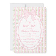 Pink & White Vintage Fancy Floral Baptism