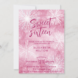Invitation Pink Winter merveilleland aquarelle flocons de nei